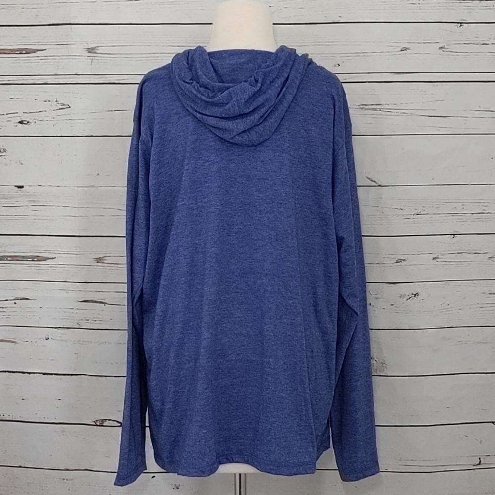 Weed 'Em & Reap Flower and Gardener Blue Long Sleeve Hooded Shirt 2XL - Picture 7 of 9